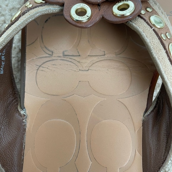 Coach Tan and Brown Flower Sandal - Picture 4 of 6